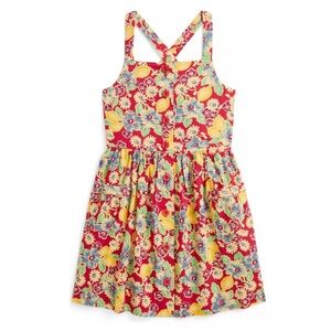 NWT Polo Ralph Lauren Floral Lemon Slub Cotton Dress